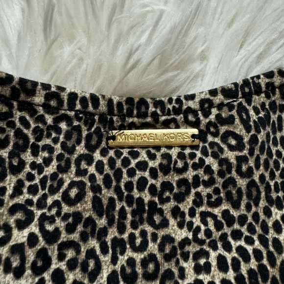 Michael Kors Dress Size Small stretch leopa print cold shoulder - Picture 6 of 8